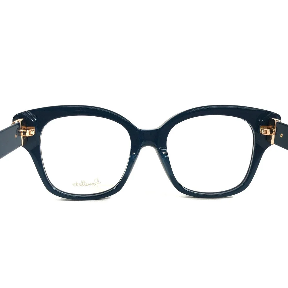 Pomellato Eyeglasses Frames PM0121O 004 Shiny Blue Butterfly Full Rim 52-19-140